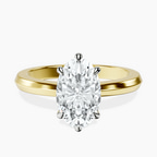 14ct Yellow Gold Eva Six Prong Knife Edge Lab Diamond Ring front image