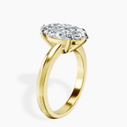 18kt Yellow Gold Eva Six Prong Knife Edge Lab Diamond Ring standing product image one