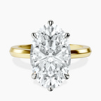 18kt Yellow Gold Eva Six Prong Knife Edge Lab Diamond Ring front image