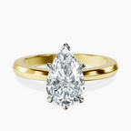 18ct Yellow Gold Eva Six Prong Knife Edge Lab Diamond Ring front image