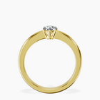 14kt Yellow Gold Eva Six Prong Knife Edge Lab Diamond Ring side right image one