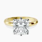 18kt Yellow Gold Eva Six Prong Knife Edge Lab Diamond Ring front image
