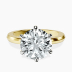 18kt Yellow Gold Eva Six Prong Knife Edge Lab Diamond Ring front image