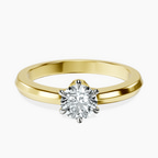 14kt Yellow Gold Eva Six Prong Knife Edge Lab Diamond Ring front image
