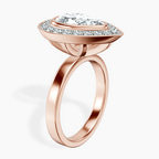2.59 ct. pear Upturned Dome Halo Ring in 18kt rose gold standing product image one