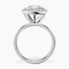 Platinum Upturned Dome Bezel Halo Lab Diamond Ring side right image one
