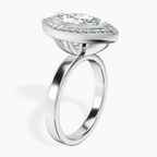 2.92 ct. marquise Upturned Dome Halo Ring in 10kt white gold standing product image one