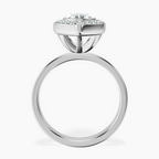 2.92 ct. marquise Upturned Dome Halo Ring in 10kt white gold side right image one