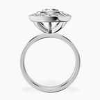 Platinum Upturned Dome Bezel Halo Lab Diamond Ring side right image one