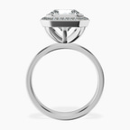 Platinum Upturned Dome Bezel Halo Lab Diamond Ring side right image one