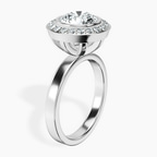 2.82 ct. round Upturned Dome Halo Ring in 18kt white gold standing product image one