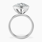 2.82 ct. round Upturned Dome Halo Ring in 18kt white gold side right image one
