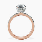 10kt Rose Gold Kourtney Kardashian Secret Double Halo Eternity Lab Diamond Ring side right image one