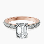 10kt Rose Gold Kourtney Kardashian Secret Double Halo Eternity Lab Diamond Ring front image
