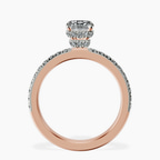 10kt Rose Gold Kourtney Kardashian Secret Double Halo Eternity Lab Diamond Ring side right image one