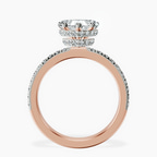 10kt Rose Gold Kourtney Kardashian Secret Double Halo Eternity Lab Diamond Ring side right image one