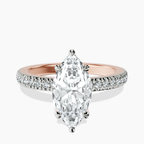 10kt Rose Gold Kourtney Kardashian Secret Double Halo Eternity Lab Diamond Ring front image