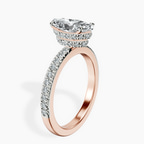 10kt Rose Gold Kourtney Kardashian Secret Double Halo Eternity Lab Diamond Ring standing product image one