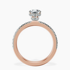 10kt Rose Gold Kourtney Kardashian Secret Double Halo Eternity Lab Diamond Ring side right image one