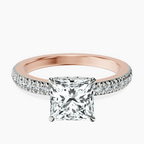 14kt Rose Gold Kourtney Kardashian Secret Double Halo Eternity Lab Diamond Ring front image