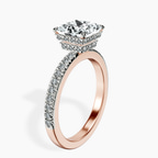 14kt Rose Gold Kourtney Kardashian Secret Double Halo Eternity Lab Diamond Ring standing product image one