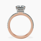14kt Rose Gold Kourtney Kardashian Secret Double Halo Eternity Lab Diamond Ring side right image one