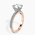 10kt Rose Gold Kourtney Kardashian Secret Double Halo Eternity Lab Diamond Ring standing product image one