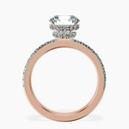10kt Rose Gold Kourtney Kardashian Secret Double Halo Eternity Lab Diamond Ring side right image one