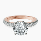 9ct Rose Gold Jia Secret Double Halo Eternity Lab Diamond Ring front image