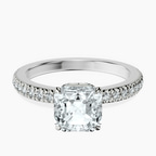 Platinum Kourtney Kardashian Secret Double Halo Eternity Lab Diamond Ring front image