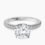 Platinum Kourtney Kardashian Secret Double Halo Eternity Lab Diamond Ring front image