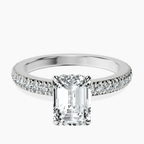 Platinum Kourtney Kardashian Secret Double Halo Eternity Lab Diamond Ring front image