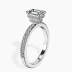 Platinum Kourtney Kardashian Secret Double Halo Eternity Lab Diamond Ring standing product image one