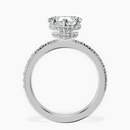 Platinum Kourtney Kardashian Secret Double Halo Eternity Lab Diamond Ring side right image one