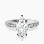 Platinum Kourtney Kardashian Secret Double Halo Eternity Lab Diamond Ring front image