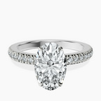 Platinum Kourtney Kardashian Secret Double Halo Eternity Lab Diamond Ring front image