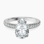 Platinum Kourtney Kardashian Secret Double Halo Eternity Lab Diamond Ring front image