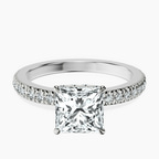 Platinum Kourtney Kardashian Secret Double Halo Eternity Lab Diamond Ring front image
