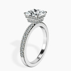 Platinum Kourtney Kardashian Secret Double Halo Eternity Lab Diamond Ring standing product image one