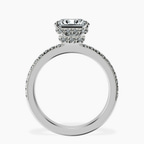 Platinum Kourtney Kardashian Secret Double Halo Eternity Lab Diamond Ring side right image one