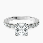 Platinum Kourtney Kardashian Secret Double Halo Eternity Lab Diamond Ring front image