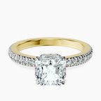 10kt Yellow Gold Kourtney Kardashian Secret Double Halo Eternity Lab Diamond Ring front image