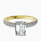 10kt Yellow Gold Kourtney Kardashian Secret Double Halo Eternity Lab Diamond Ring front image