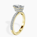 10kt Yellow Gold Kourtney Kardashian Secret Double Halo Eternity Lab Diamond Ring standing product image one