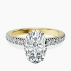 10kt Yellow Gold Kourtney Kardashian Secret Double Halo Eternity Lab Diamond Ring front image