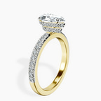 2.81 ct. pear Jia Halo Eternity Ring in 18kt yellow gold standing product image one