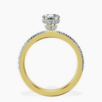2.81 ct. pear Jia Halo Eternity Ring in 18kt yellow gold side right image one