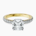 10kt Yellow Gold Kourtney Kardashian Secret Double Halo Eternity Lab Diamond Ring front image