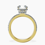 10kt Yellow Gold Kourtney Kardashian Secret Double Halo Eternity Lab Diamond Ring side right image one