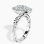 Platinum Bell Dome Bezel Halo Eternity Lab Diamond Ring standing product image one
